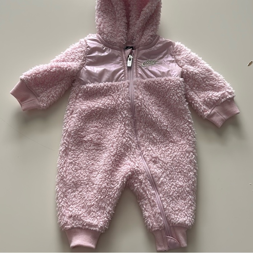 Cozy Pink Sherpa Baby Nike One Piece